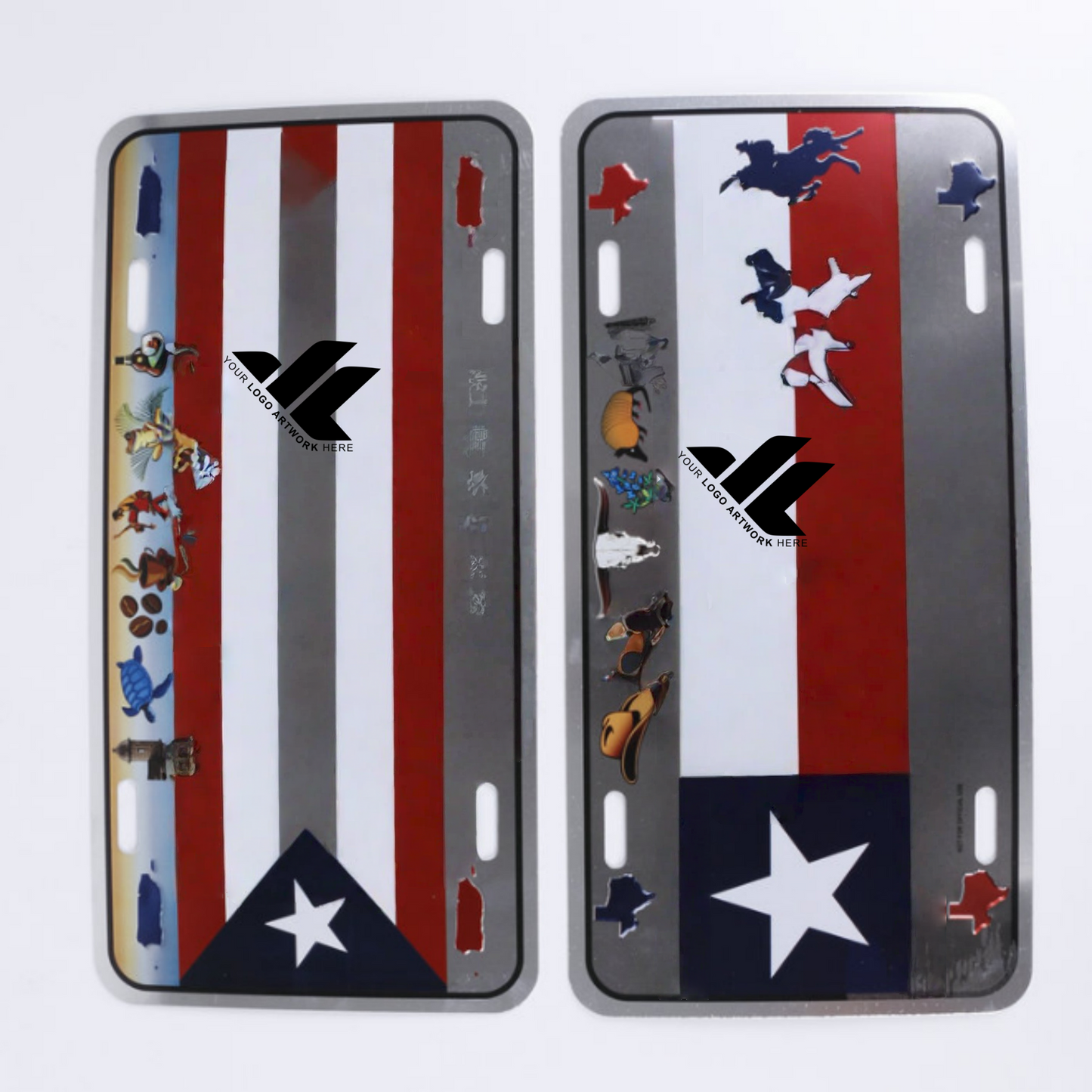 Retro style license plates