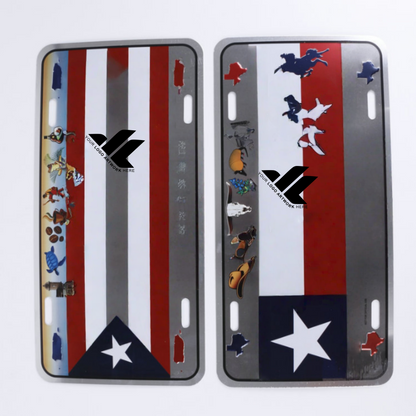 Retro style license plates