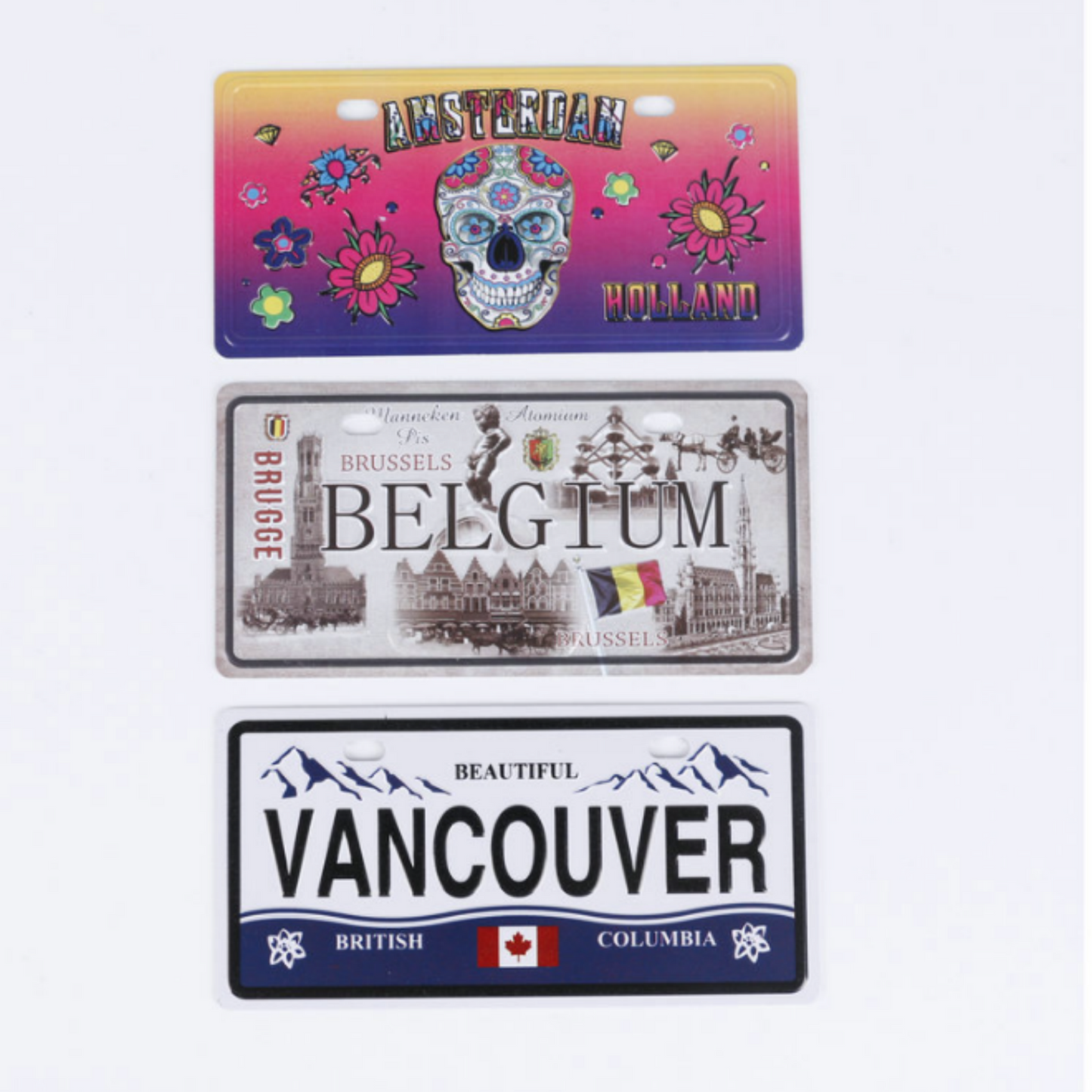 Retro style license plates