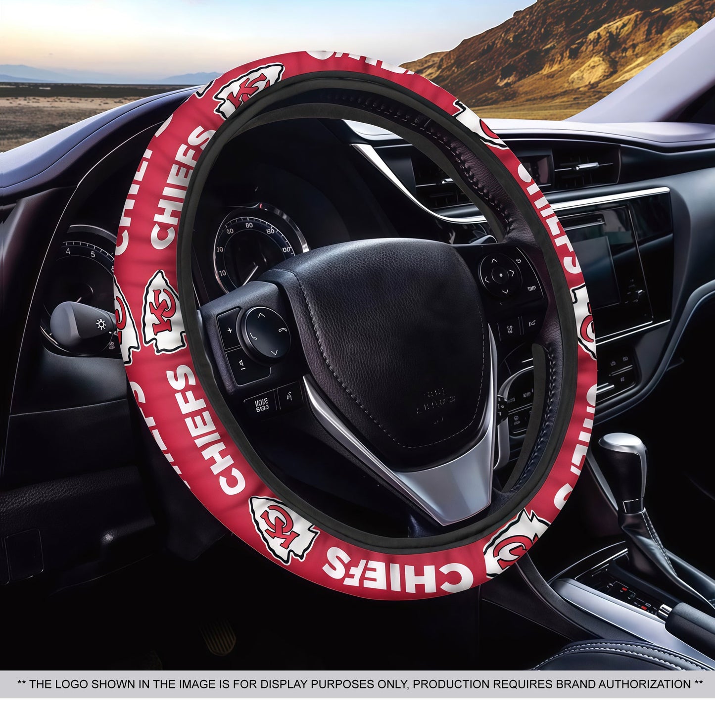 Custom Football Team Logo Steering Wheel Cover