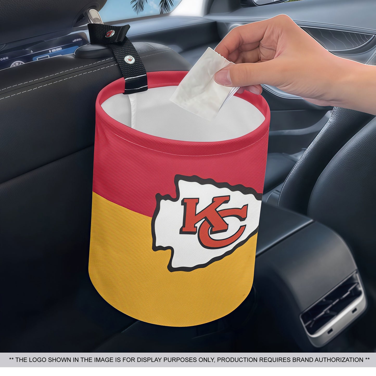 Custom Football Team Logo Car Trash Can & Organizer